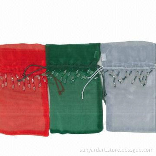 Organza Gift Pouch with Beads Decoration